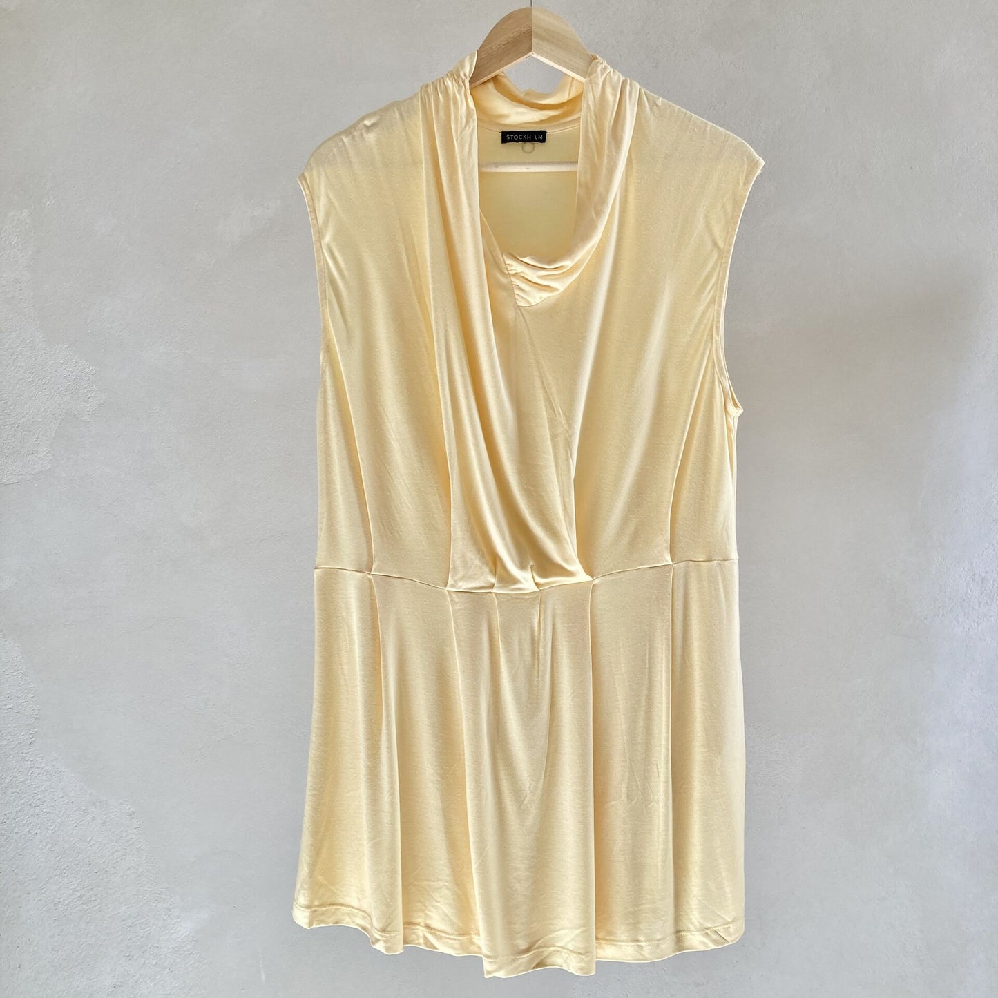 Womens Yellow Sleeveless Blouse Size XL