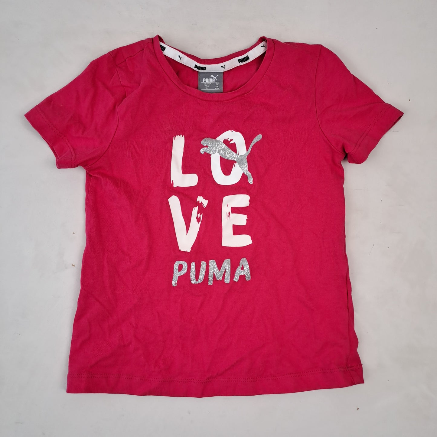Tüdrukute Puma Roosa T-Särk Suurus 116
