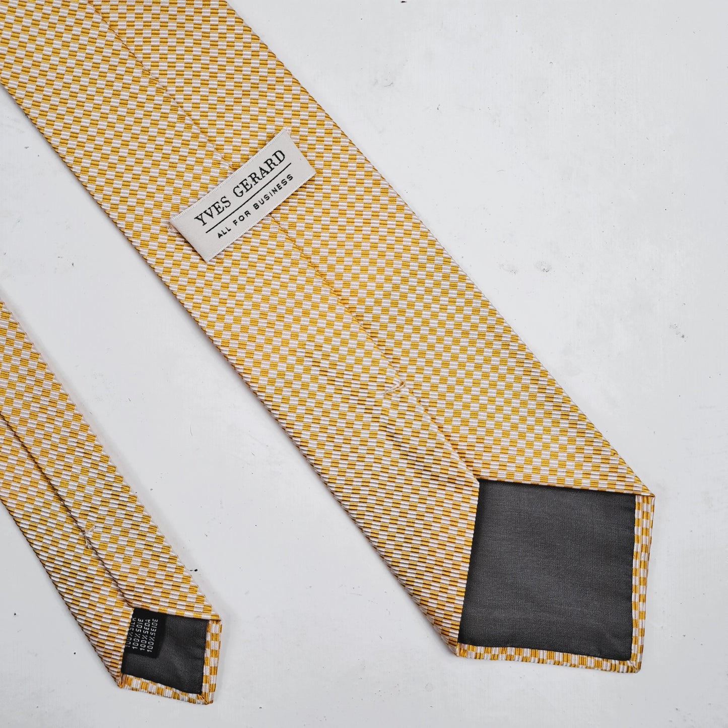 YVES GERARD Meeste Kollane Lips Tie 100% Siid