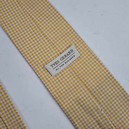 YVES GERARD Meeste Kollane Lips Tie 100% Siid
