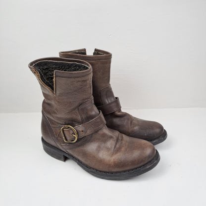 Fiorentini + Baker Naiste Pruunid Biker Poolsaapad Suurus 36