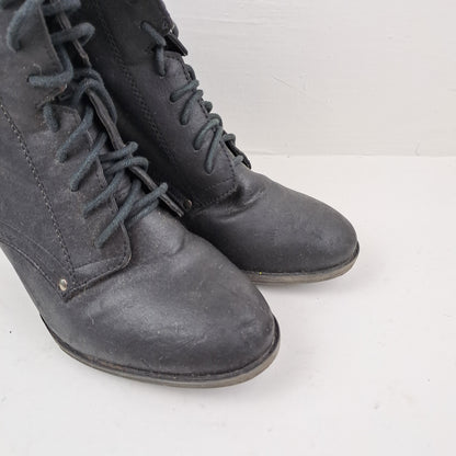 Breckelles Womens Black Ankle Boots Size 39