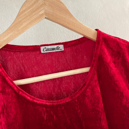 Vintage Naiste Samet Top Suurus XL