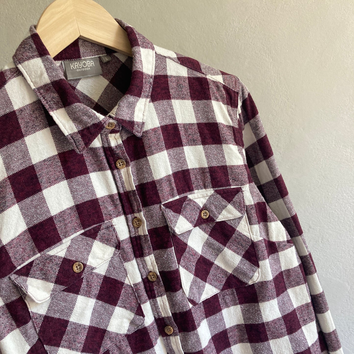 Womens Organic Cotton Check Shirt Size L