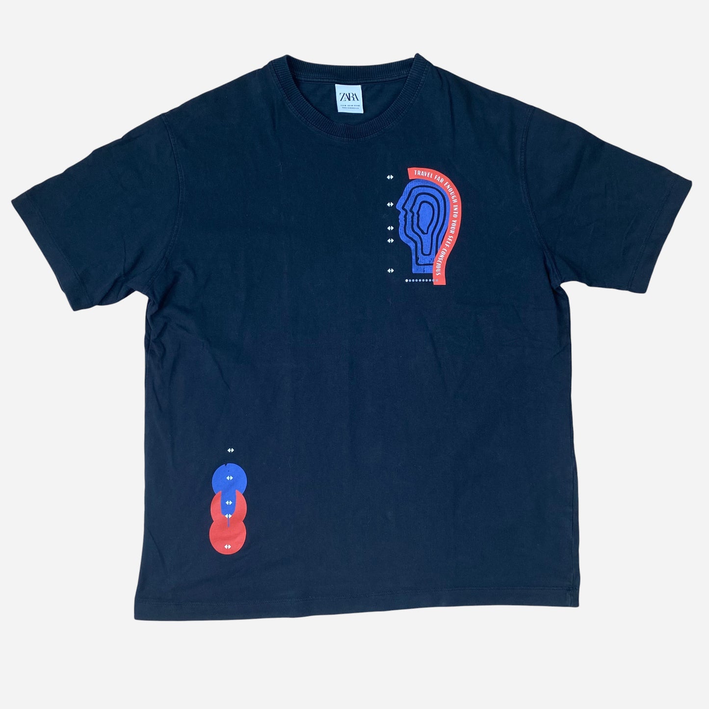 Zara Mens Black T-Shirt Size M