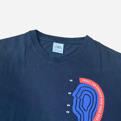 Zara Mens Black T-Shirt Size M