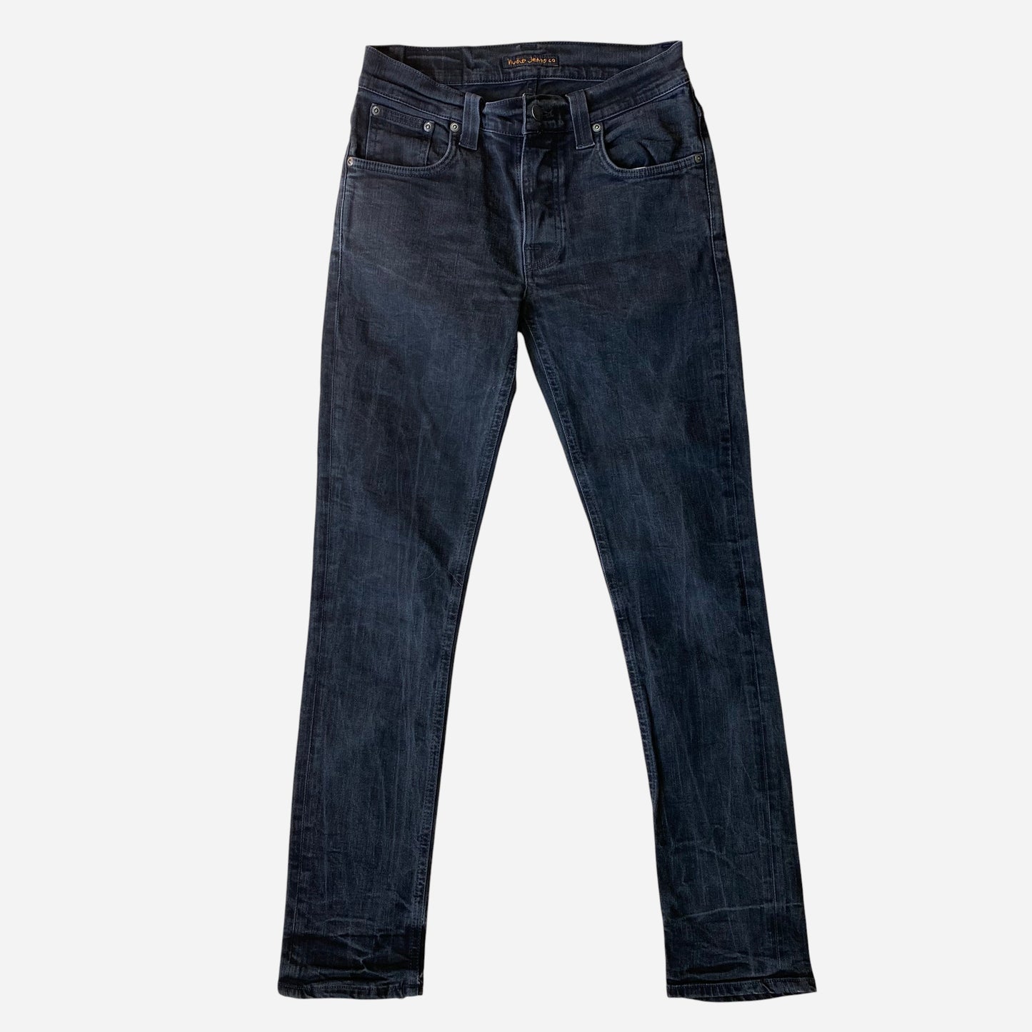 Nudie Jeans Meeste Grim Tim Mustad Teksad Suurus W31/L32 