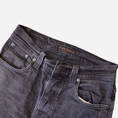 Nudie Jeans Meeste Grim Tim Mustad Teksad Suurus W31/L32 