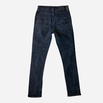 Nudie Jeans Meeste Grim Tim Mustad Teksad Suurus W31/L32 