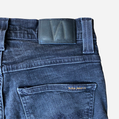 Nudie Jeans Meeste Grim Tim Mustad Teksad Suurus W31/L32 