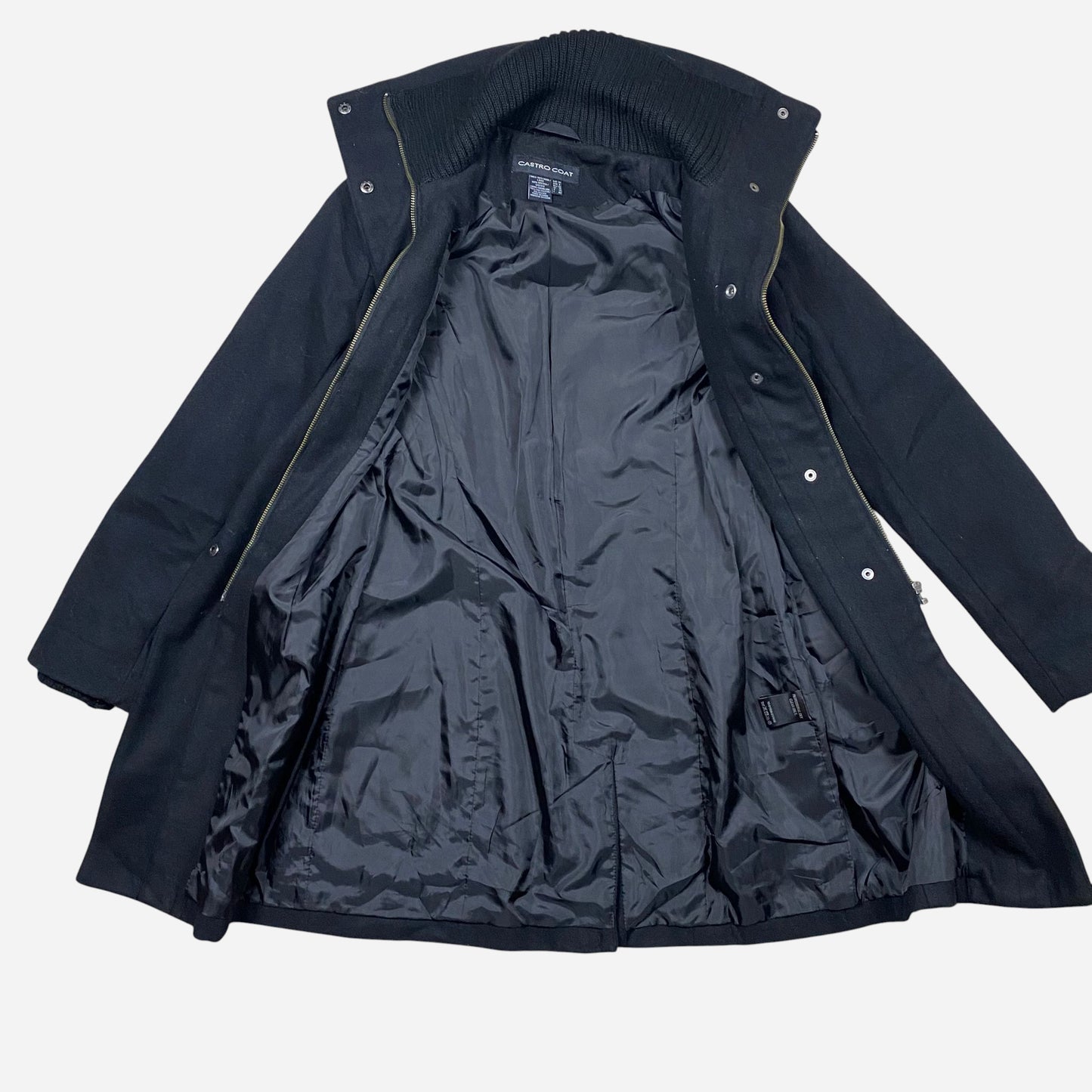 CASTRO COAT Naiste Must Mantel Suurus 38