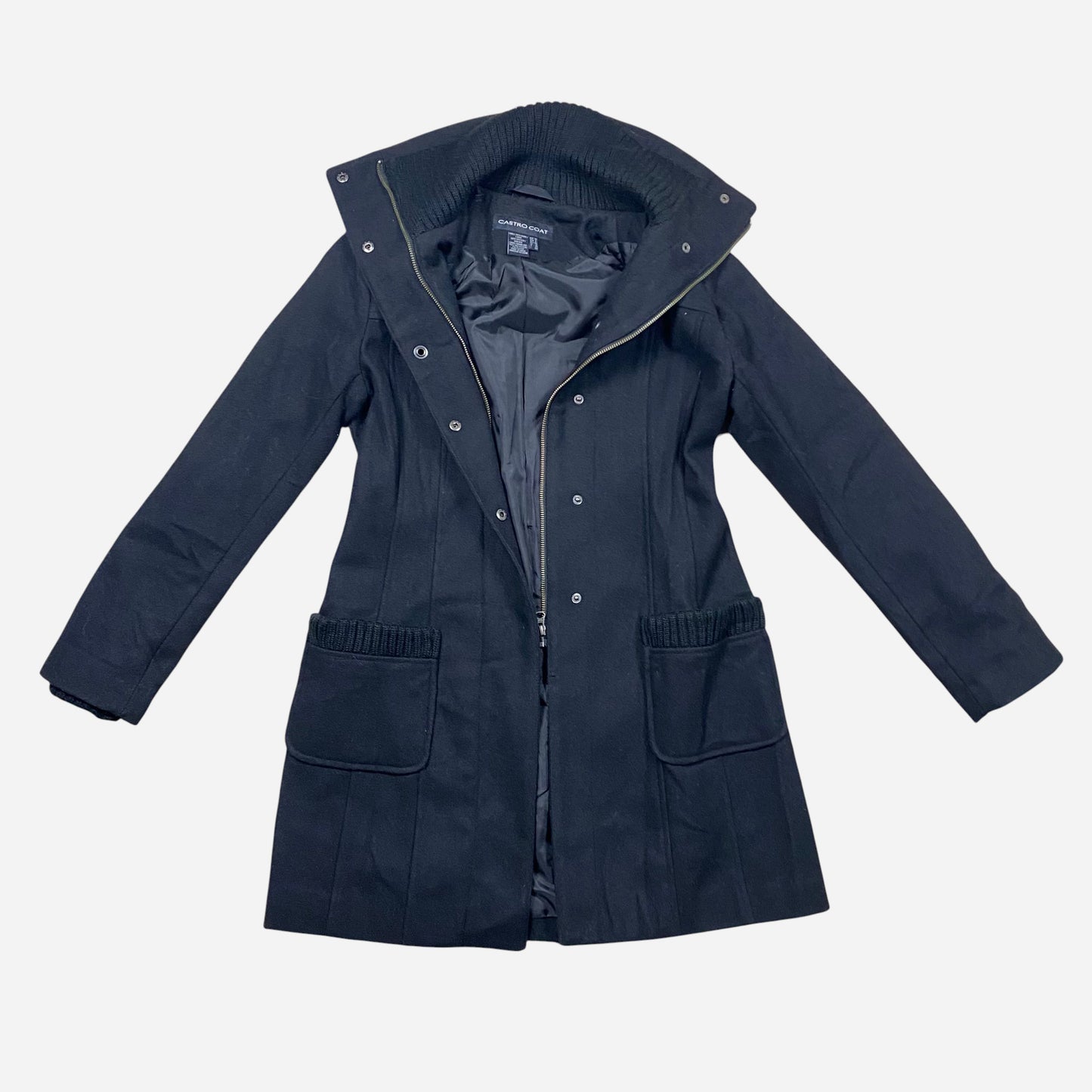 CASTRO COAT Naiste Must Mantel Suurus 38