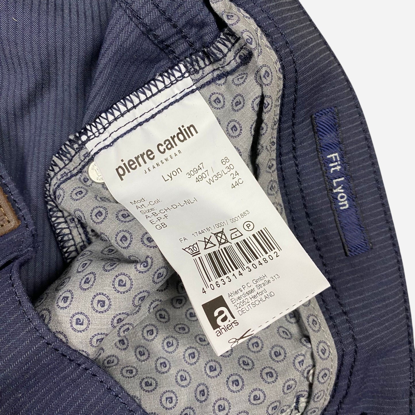 Pierre Cardin Meeste LYON Sinised Püksid Suurus W35/L30
